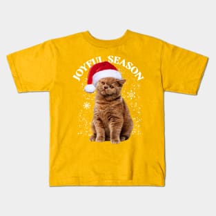 Joyful Christmas cat Kids T-Shirt